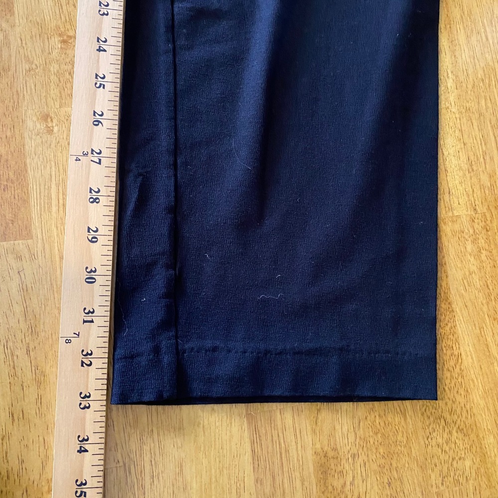 Eileen Fisher Straight Leg Pants Women M Black Stretch Knit Casual Travel Office - Picture 9 of 9
